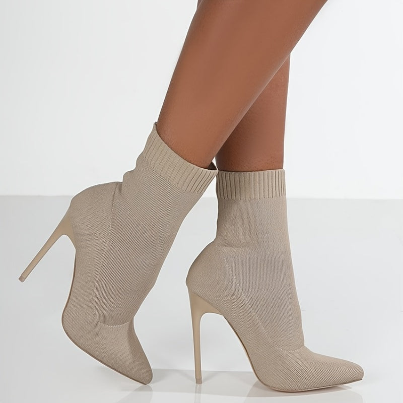 Timeless Beige Ankle Boots with Stiletto