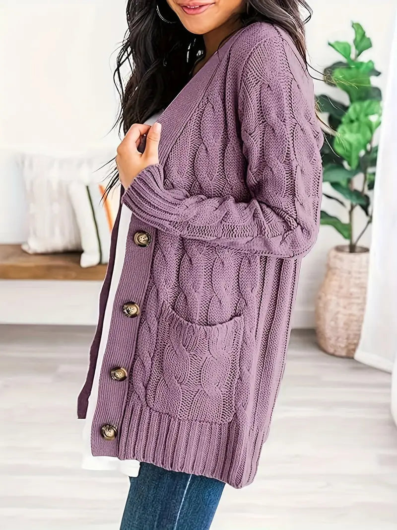 Long V-Neck Cardigan