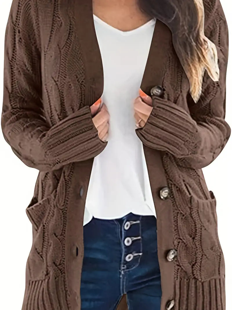 Long V-Neck Cardigan