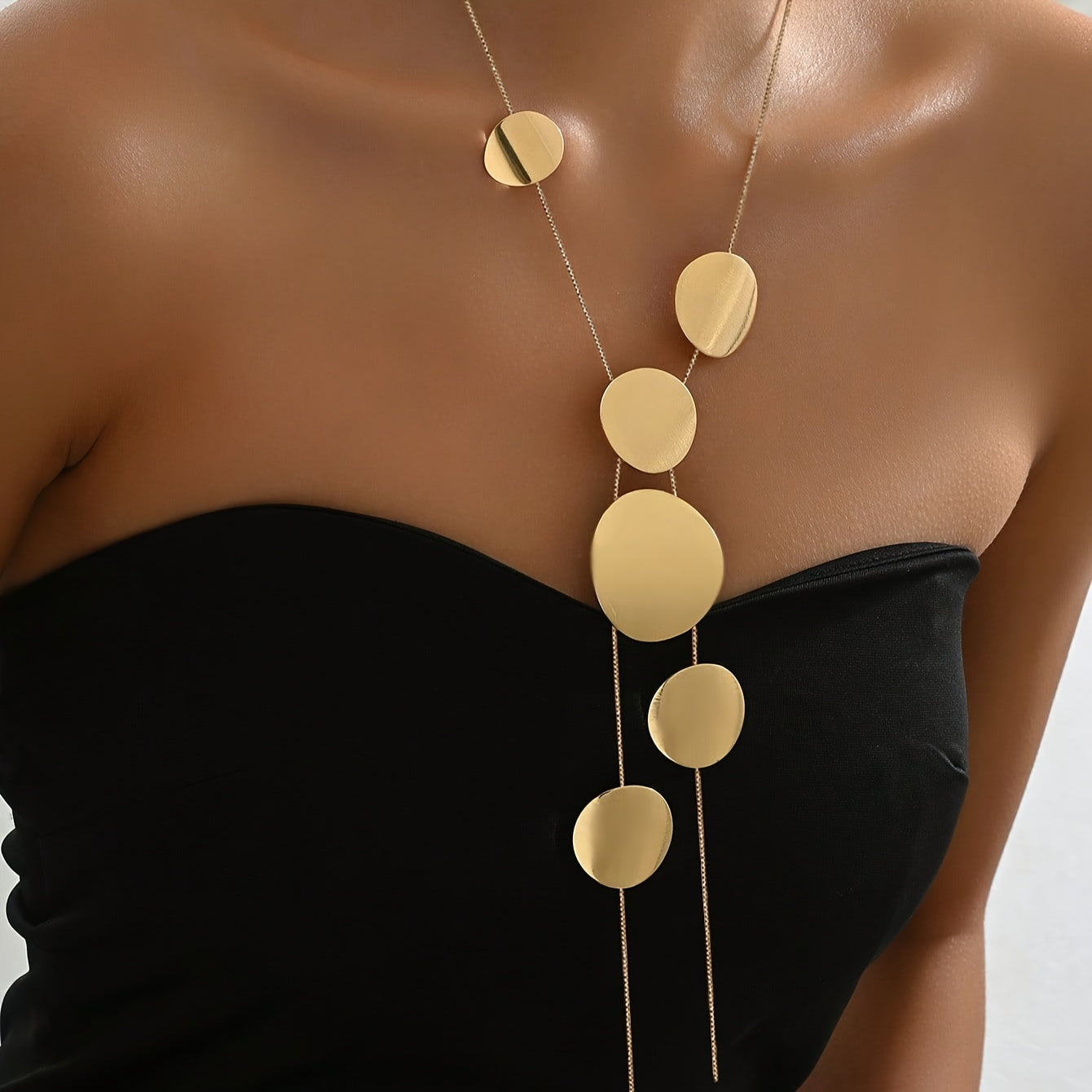 Modern Necklace with Gold-tone