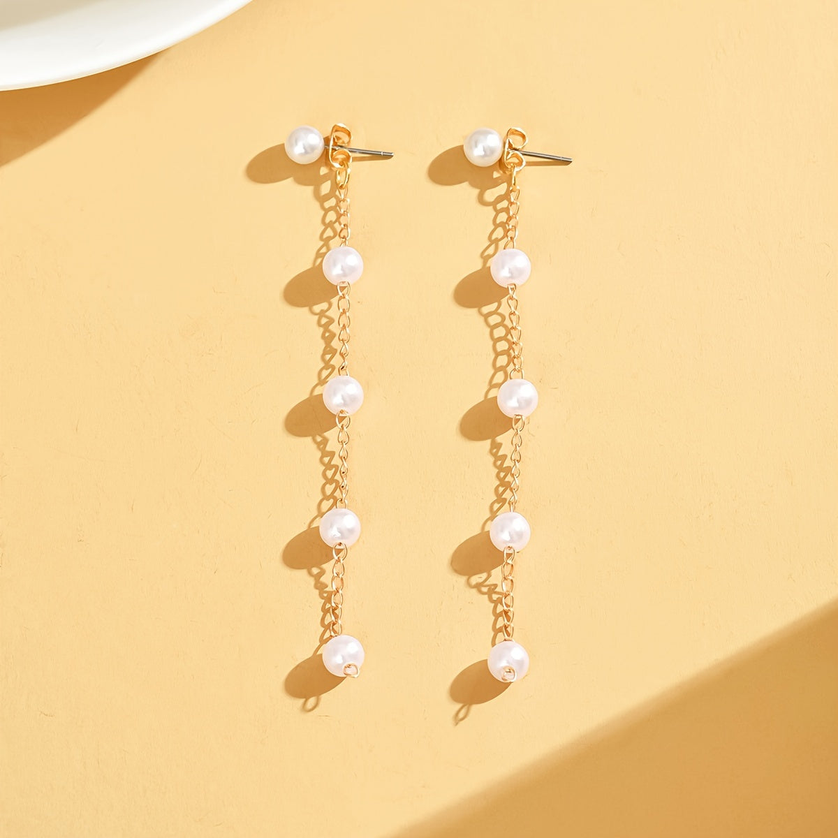 Boho Earrings with Pearl-inspired