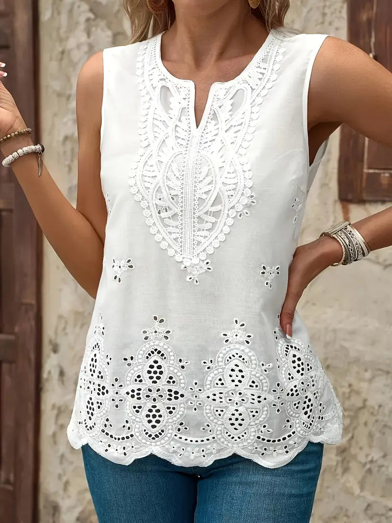 Floral Polyester Blouse Wearing Floral