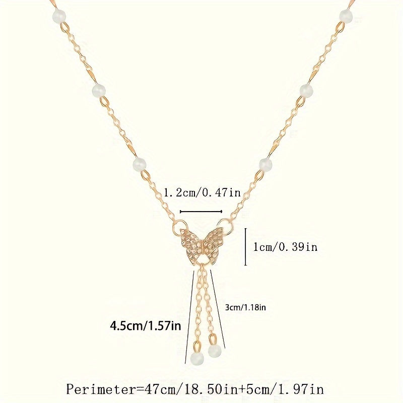 Modern Necklace with Pearl-inspired