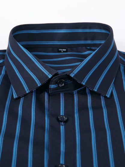 Classic Plaid Design Men's Formal Long Sleeve Shirt, Men's Button Up Shirt For Business Formal Occasions, Gift For Men