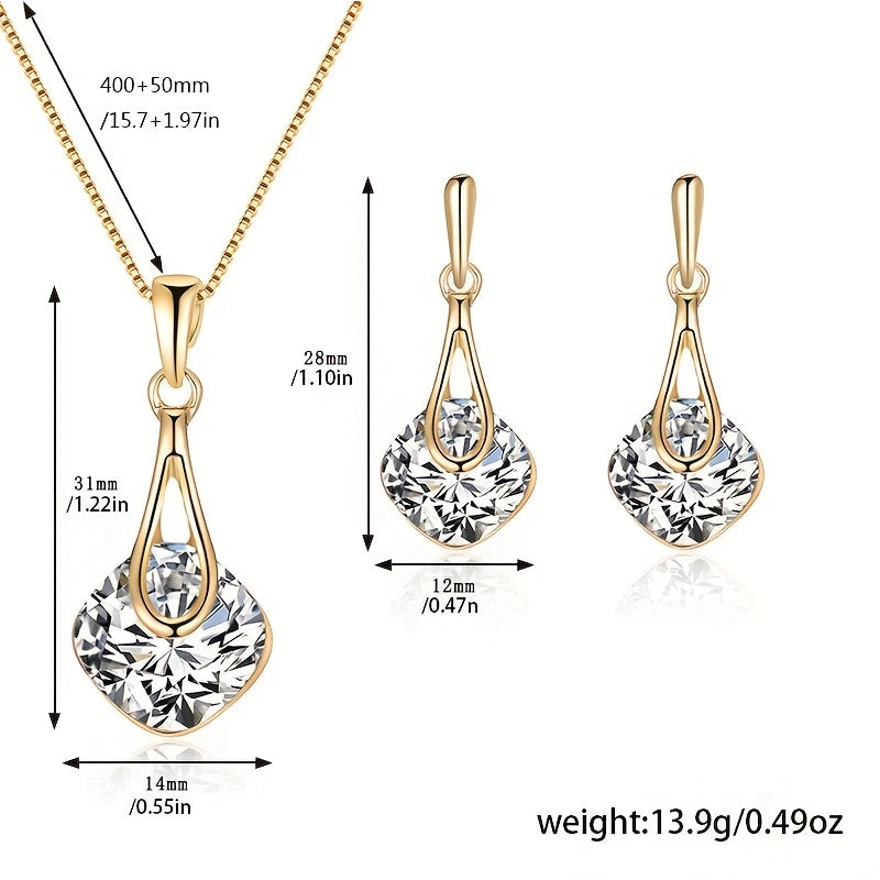 Modern Earrings with Gold-tone