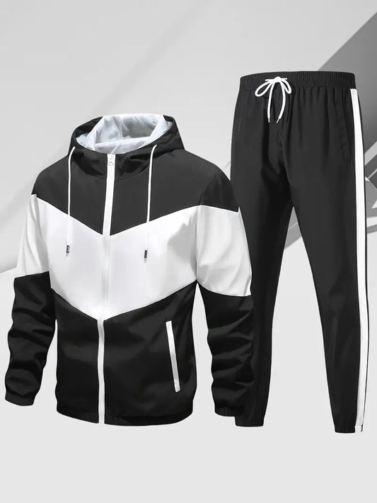 Polyester Hooded Zip 2-Piece Jacket