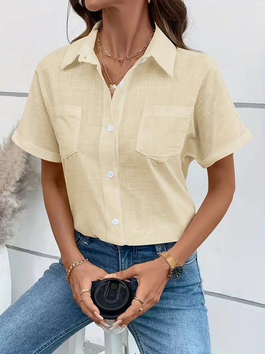 Solid Cotton Blouse White