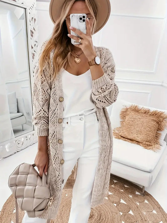 Long V-Neck Cardigan