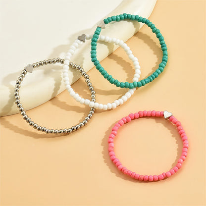 Boho 4-Piece Necklace & Bracelet Set with Polished finish