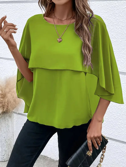 Solid Polyester Blouse