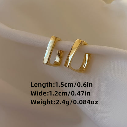 Modern Earrings with Gold-tone