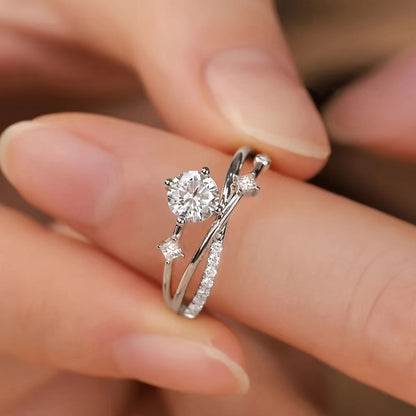 Modern Ring with Gold-tone