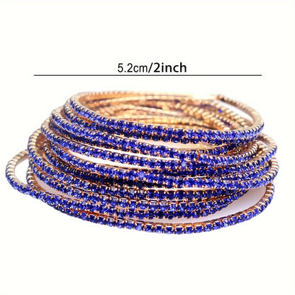 Modern 12-Piece Bracelet Set with Gold-tone