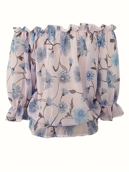 Floral Spandex Sweater Lightweight