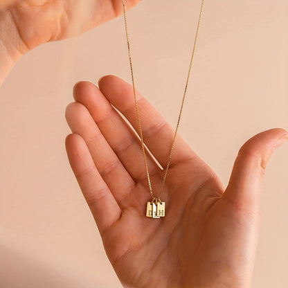 Modern Necklace with Gold-tone