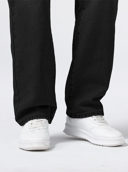 Men's Light Blue Relaxed Fit Jeans - Casual Straight-Leg Machine-Washable Denim Pants for Casual Attire, All-Season Comfort & Versatile Style
