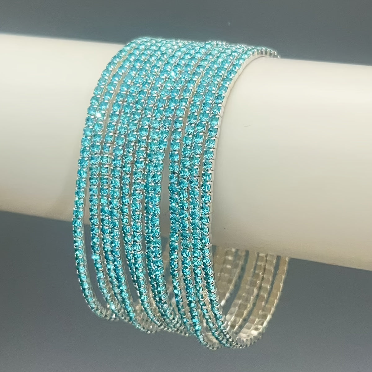Modern 12-Piece Bracelet Set with Gold-tone
