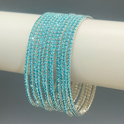 Modern 12-Piece Bracelet Set with Gold-tone