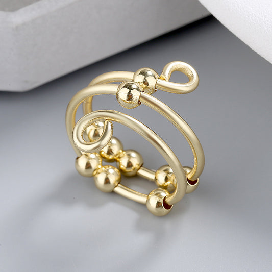 Modern Ring with Gold-tone