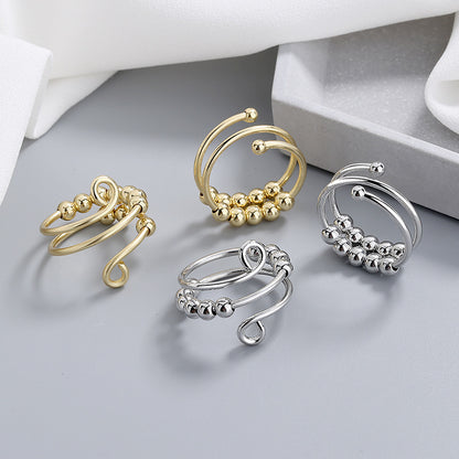 Modern Ring with Gold-tone