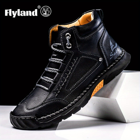 FLYLAND Premium Men's Fashion Vintage Classical Ankle Boots Handmade Chukka Boots Daily Casual Work Office Shoes