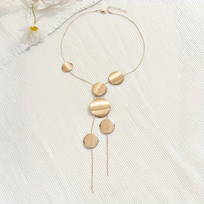 Modern Necklace with Gold-tone