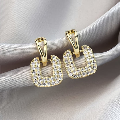 Modern Earrings with Gold-tone