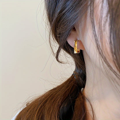 Modern Earrings with Gold-tone