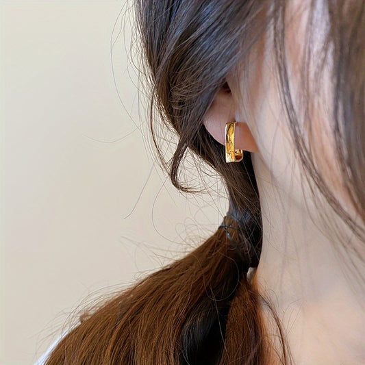 Modern Earrings with Gold-tone