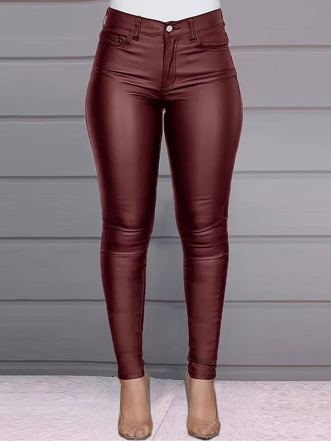 Timeless Red Viscose Pants with Zip