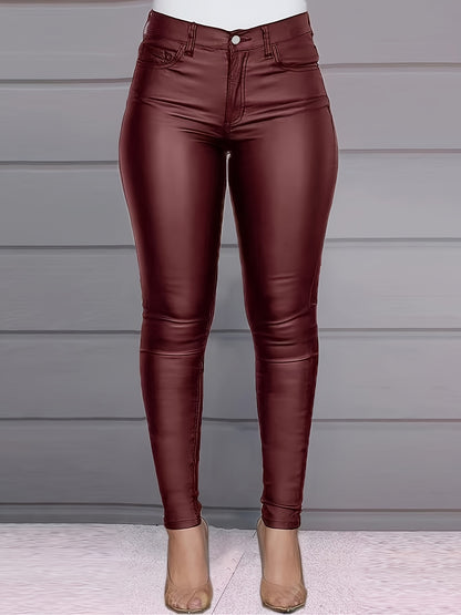 Timeless Red Viscose Pants with Zip