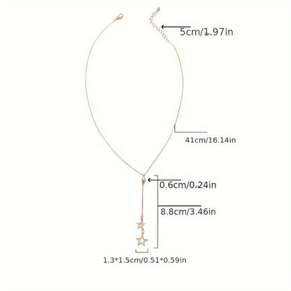 Modern Necklace with Gold-tone