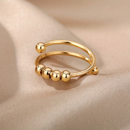 Modern Ring with Gold-tone