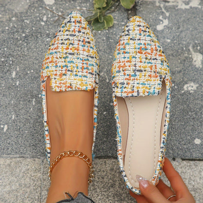 Timeless Plaid Flats with Slip-On