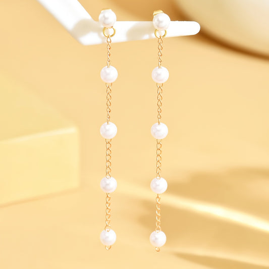 Boho Earrings with Pearl-inspired