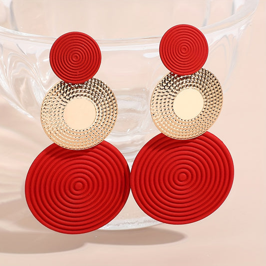 Modern Earrings with Silver-tone