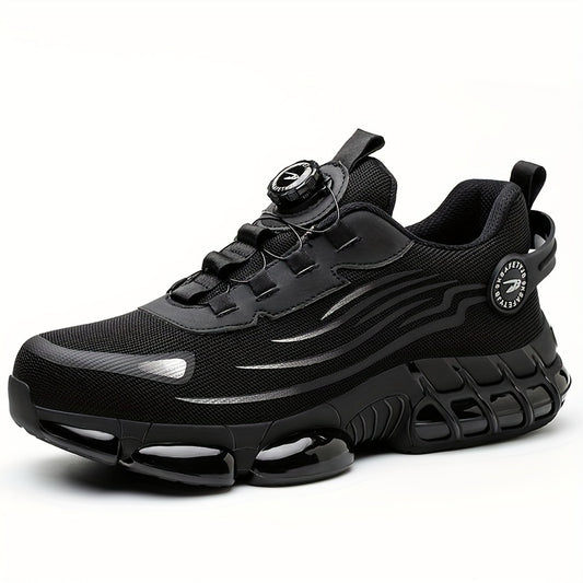 9KSAFETYWB Men'S & Women'S Breathable Mesh Shoes with Shock-Absorbing Air Cushion Sole, Durable Rubber Outsole, Lace-Up Low-Top Design for All-Season Comfort - Ideal for Work & Casual Wear, Work Shoes, Industrial Footwear, Modern Sneakers, Fabric Upper