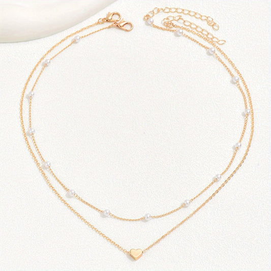 Modern Necklace with Pearl-inspired