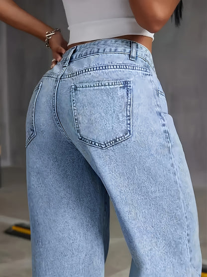 Timeless Blue Cotton Pants with Straight