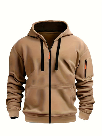 (Pearson OBM) European and American Fashion Casual Autumn and Winter Hat Sweater Zipper Long Sleeve Men's and Women's Same Style Sweatshirt Running Training Outdoor Warm Fitness Jacket
