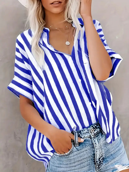 Striped Polyester Cardigan