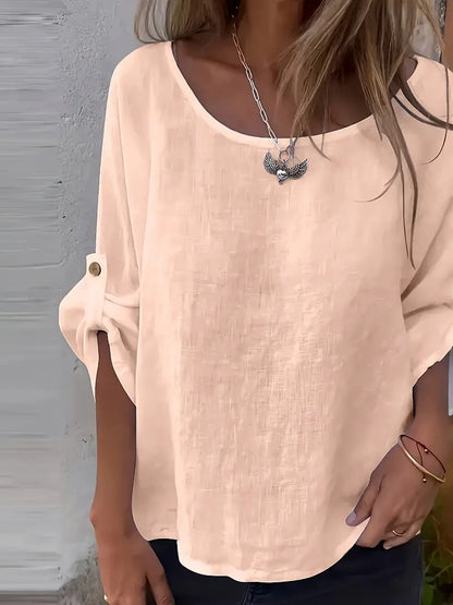 Solid Polyester Blouse