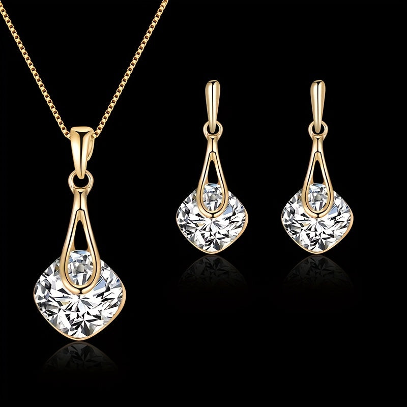 Modern Earrings with Gold-tone