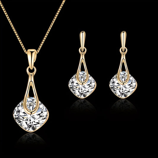 Modern Earrings with Gold-tone