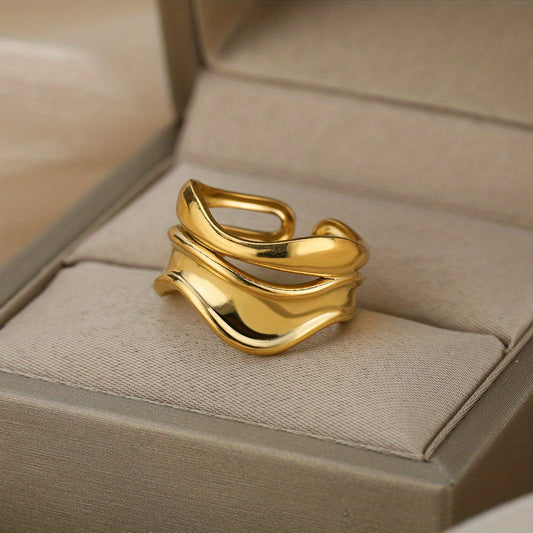Modern Ring with Gold-tone
