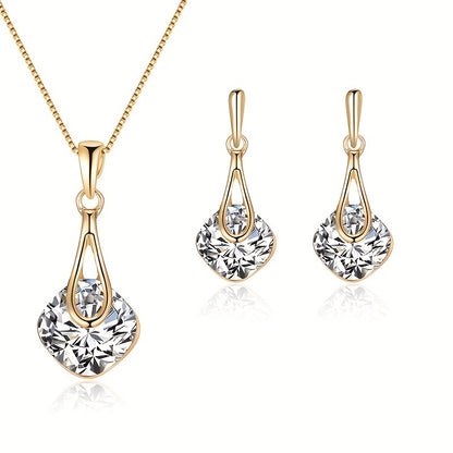 Modern Earrings with Gold-tone