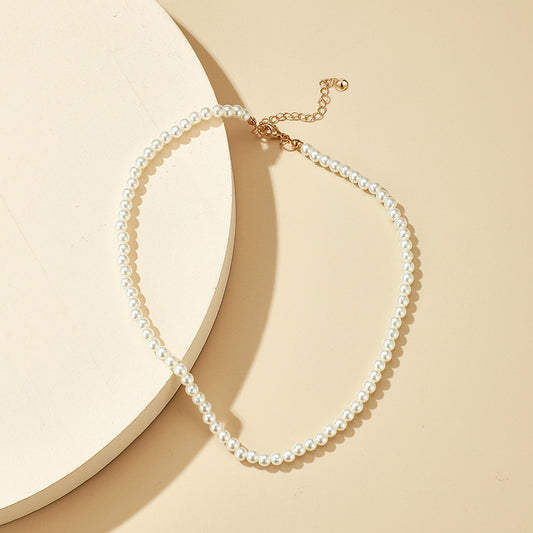 Boho Necklace with Pearl-inspired
