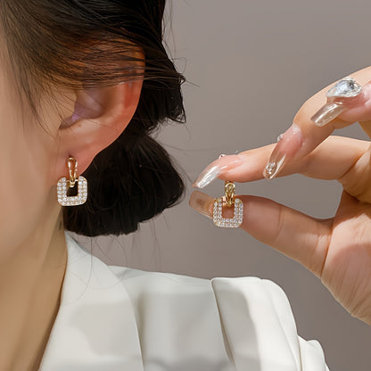 Modern Earrings with Gold-tone