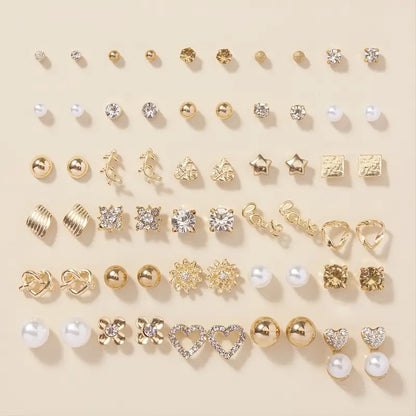 Timeless Earrings with Gold-tone