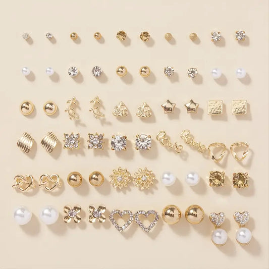 Timeless Earrings with Gold-tone